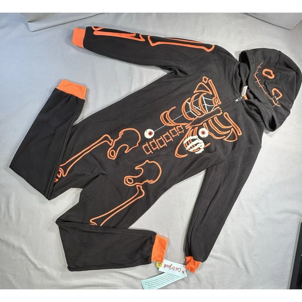 New Cat & Jack Halloween‎ Skeleton Pajamas Kids M8/10